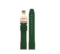 SSNAWBA Fluororubber Watch Strap Compatible With IWC Pilot's Watches Princekin Mark 20 PORTUGIESER Rubber Watchband 20mm 21mm Men's Watch Bracelet(Dark green-rosegold,21mm)