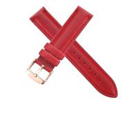 SSNAWBA Genuine Leather Watchband Quick Release Compatible With Diesel DZ Fossil DW CK Armani Watch Band Wrist Strap 18mm 20mm Watch Strap(Red-Rose,15mm)