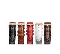 SSNAWBA Genuine Leather Watchband Quick Release Compatible With Diesel DZ Fossil DW CK Armani Watch Band Wrist Strap 18mm 20mm Watch Strap(White-Rose,22mm)