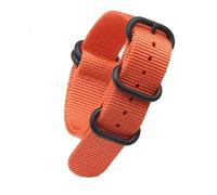 SSNAWBA Heavy Duty Nylon Watchband Strap 18mm 20mm 22mm 24mm Stainless Steel Ring Buckle Canvas Men Replacement Watch Band Compatible With 007(Orange black,22mm)