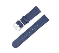 SSNAWBA Leather Strap Compatible With Omega X Swatch MoonSwatch 20mm Stainless Steel Butterfly Buckle Planet Series Watch Band For Men Women(Blue silver)