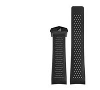 SSNAWBA Natural Rubber Watchband Compatible With TAG HEUER GRAND CARRERA Wristband Sport Strap Soft Silicone Bracelet 22mm Wrist Strap(Black-black,22mm)