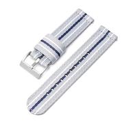 SSNAWBA Nylon Strap Compatible With Blancpain X Swatch Co-brand Stainless Steel Buckle 20mm 22mm Quick Release Striped Men Women Replace Watch Band(Grey white blue silv,20mm)