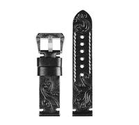 SSNAWBA PRG-600 Retro Carved Bracelet Compatible With Casio PROTREK Series PRG- 650Y PRW-6600YB Genuine Leather Watch Strap Men Watchband Wristband(Noir)