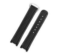 SSNAWBA Rubber Silicone Watch Strap Compatible With Omega Seamaster 300 AT150 Aqua Terra Ultra Light 8900 Steel Buckle Bracelets Watchband 20MM(Black White Silver)