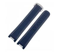 SSNAWBA Rubber Silicone Watch Strap Compatible With Omega Seamaster 300 AT150 Aqua Terra Ultra Light 8900 Steel Buckle Watchband Bracelets(Blue white silver)