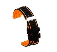SSNAWBA Silicone Watch Strap Compatible With Swatch IRONY YIS401G YVS401G/441G/YAS112G Rubber Band Concave Convex Interface Watch Accessories(Black orange-silver,19mm)