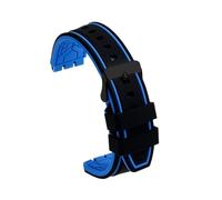 SSNAWBA Silicone Watch Strap Compatible With Swatch IRONY YIS401G YVS401G/441G/YAS112G Rubber Band Concave Convex Interface Watch Accessories(Black Blue-Black,19mm)