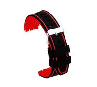 SSNAWBA Silicone Watch Strap Compatible With Swatch IRONY YIS401G YVS401G/441G/YAS112G Rubber Band Concave Convex Interface Watch Accessories(Black Red-silver,19mm)