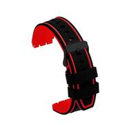 SSNAWBA Silicone Watch Strap Compatible With Swatch IRONY YIS401G YVS401G/441G/YAS112G Rubber Band Concave Convex Interface Watch Accessories(Black Red-Black,19mm)