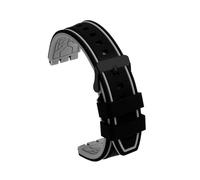 SSNAWBA Silicone Watch Strap Compatible With Swatch IRONY YIS401G YVS401G/441G/YAS112G Rubber Band Concave Convex Interface Watch Accessories(Black Grey-Black,20mm)