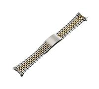 SSNAWBA Solid Stainless Steel Watch Band Compatible With Rolex Compatible With Jubilee Curved End Metal Strap Luxury Bracelet(Silver-Gold,21mm)