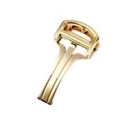 SSNAWBA Stainless Steel Folding Buckle Compatible With Cartier Blue Ballons Pasha Santos Double Press Folding Watch Buckle 14 16 18(Gold,18mm)
