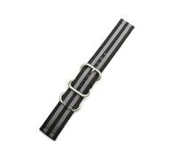 SSNAWBA Striped Nylon Watchband Strap Black Ring Buckle 18mm 20mm 22mm 24mm Men Women Replace Watch Band Compatible With Samsung S3 Compatible With Huawei GT(Black gray silver,22mm)