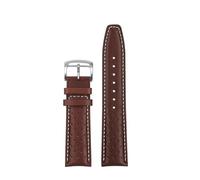 SSNAWBA Universal Retro Cowhide Watch Strap Compatible With Citizen FF Series Pilot CA4500-16X/12E CA4505-80L CA4558 CA4559 Watchband 22mm Bracelet(Dark Brown-Silver A)