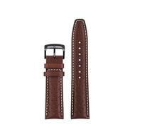 SSNAWBA Universal Retro Cowhide Watch Strap Compatible With Citizen FF Series Pilot CA4500-16X/12E CA4505-80L CA4558 CA4559 Watchband 22mm Bracelet(Dark Brown-Black A)