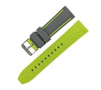 SSNAWBA Universal Silicone Strap 20/22/24/26mm Sport Waterproof Men Double Color Rubber Replacement Bracelet Band Belt Watch Accessories(Gray Lime,22mm)