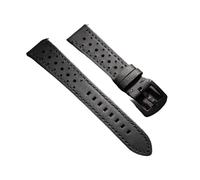 SSNAWBA Vintage Handmade Watch Strap 18mm 19mm 20mm 21mm 22mm 24mm Racing Leather Strap Gray Black Brown Breathable Porous Watchbands(Noir,21mm)