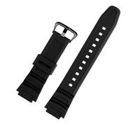 SSNAWBA Watch Strap Accessories Are Suitable Compatible With Casio Watch W-218h / F-108 AE1200 / 1000/1300 Resin Silicone Watch Strap 18mm(Black Black Buckle)