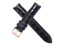 SSNAWBA Watch Strap Brown With Rose Gold Clasp Watchband 14mm 18mm 20mm Compatible With DW Daniel Wellington Watch Band(Black Crocodile-Rose,12mm)