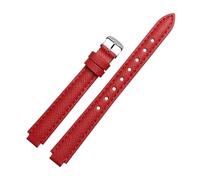 SSNAWBA Women's Leather Watch With Accessories Compatible With Casio Sheen She-4029/3034 Cowhide Watch Band 12-8mm 16-10mm Convex Interface Bracelet(Red-Silver,12-8mm)