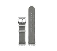 SSNAWBA Woven Nylon Watch Strap Compatible With Swatch Irony YVS420 YVS454 YVS451 YVS400 Canvas Wacthband Modified Breathable Wristband 17 19 21MM(A4silver-silver,19mm)