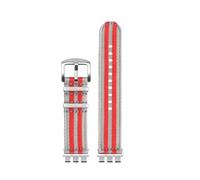 SSNAWBA Woven Nylon Watch Strap Compatible With Swatch Irony YVS420 YVS454 YVS451 YVS400 Canvas Wacthband Modified Breathable Wristband 17 19 21MM(A15silver red-silver,21mm)