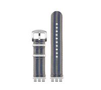 SSNAWBA Woven Nylon Watch Strap Compatible With Swatch Irony YVS420 YVS454 YVS451 YVS400 Canvas Wacthband Modified Breathable Wristband 17 19 21MM(A12grey blue-silver,19mm)