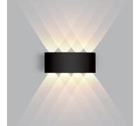 SSNCcNC Black, LED Modern Wall lamp Inside 8W Waterproof Outdoor Light Wall lamp Light up Down Lights Aluminum Wall Light Wall Wall Lighting for Living Room Bedroom Stairwell Hallway Warm White