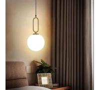 SSNCcNC Glass Sphere Hanging lamp Bedroom Pendant lamp 1-Flame Hanging lamp Glass Ceiling lamp Modern Simple Pendant lamp Dining Room Office Chandelier E14 Stairs Loft