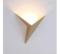 SSNCcNC Gold, Wall lamp Indoor LED 3W Warm White Creative Triangle Art Wall Lights More Elegant Modern Wall lamp Metal Lampshade Bedroom Living Room to Study Hotel Hall