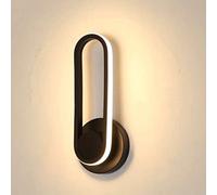 SSNCcNC LED 12W Wall Lights Indoor Modern Wall lamp 330° rotatable Decorative Wall Lighting Acrylic lampshade Wall lamp Night lamp for Bedroom Hallway Stairs Living Room Black