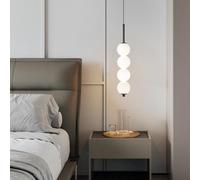 SSNCcNC LED Nordic Bedroom Pendant Lights Glass Ball Bedside Table Pendant Light Ceiling Light Modernism Minimalism Hanging lamp 6W Neutral Light 4500K Living Room