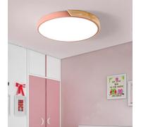 SSNCcNC Pink, LED Wood Ceiling lamp Round Flat Panel Ceiling lamp White Light 6000K Children Bedroom Kitchen Bath Balcony Hallway Living Room Overhead Lighting Metal Frame Acrylic Screen Ø30cm