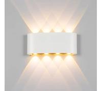 SSNCcNC White, LED Modern Wall lamp Inside 8W Waterproof Outdoor Light Wall lamp Light up Down Lights Aluminum Wall Light Wall Wall Lighting for Living Room Bedroom Stairwell Hallway Warm White