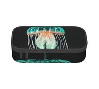 ssnmuk Beautiful Jellyfish Large Capacity Compartment Stationery Bag, Travel Bag, Office Supplies Box, Makeup Bag