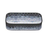 ssnmuk Blue Hexagons and Diamonds Large Capacity Compartment Stationery Bag, Travel Bag, Office Supplies Box, Makeup Bag