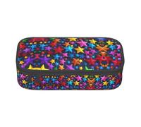 ssnmuk Color Stars Large Capacity Compartment Stationery Bag, Travel Bag, Office Supplies Box, Makeup Bag