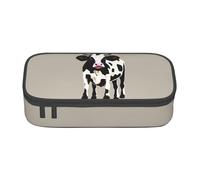 ssnmuk Cow Black spot Large Capacity Compartment Stationery Bag, Travel Bag, Office Supplies Box, Makeup Bag