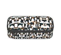 ssnmuk Cute Penguin Animal Pattern Large Capacity Compartment Stationery Bag, Travel Bag, Office Supplies Box, Makeup Bag