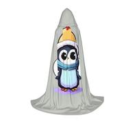 ssnmuk Cute penguin print Hooded cloak, fit for elf/wizard role-playing, costume parties, and cold weather gatherings