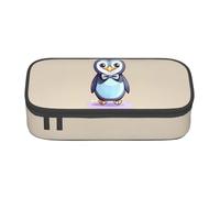 ssnmuk Cute Penguin Prints Large Capacity Compartment Stationery Bag, Travel Bag, Office Supplies Box, Makeup Bag