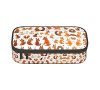 ssnmuk Cute Squirrels Large Capacity Compartment Stationery Bag, Travel Bag, Office Supplies Box, Makeup Bag