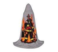 ssnmuk Firefighter Fireman Hooded cloak, fit for elf/wizard role-playing, costume parties, and cold weather gatherings