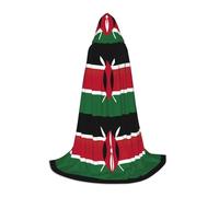 ssnmuk Flag of Kenya Hooded cloak, fit for elf/wizard role-playing, costume parties, and cold weather gatherings