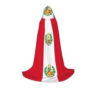 ssnmuk Flag of Peru Hooded cloak, fit for elf/wizard role-playing, costume parties, and cold weather gatherings