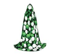 ssnmuk Football white Green Hooded cloak, fit for elf/wizard role-playing, costume parties, and cold weather gatherings