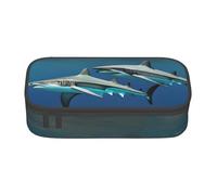 ssnmuk Hammerhead Sharks Large Capacity Compartment Stationery Bag, Travel Bag, Office Supplies Box, Makeup Bag