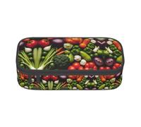ssnmuk Introduction of Various Vegetables Large Capacity Compartment Stationery Bag, Travel Bag, Office Supplies Box, Makeup Bag