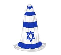 ssnmuk Israeli flag Hooded cloak, fit for elf/wizard role-playing, costume parties, and cold weather gatherings